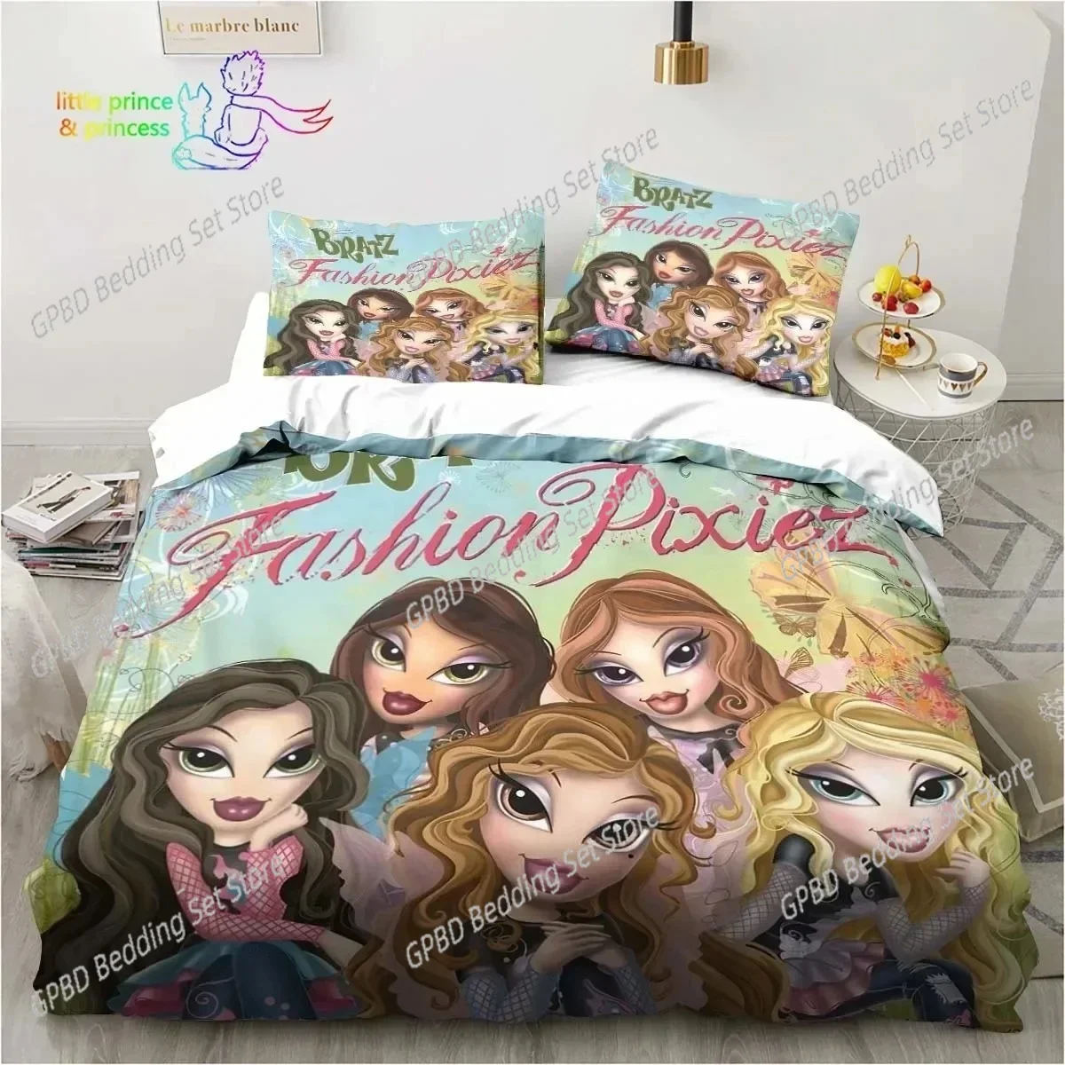 Cartoon Bratz Doll 3D Print Comfortable Duvet Quilt Cover Pillowcase Bedding Set Children Bedroom Decoration Home Textile