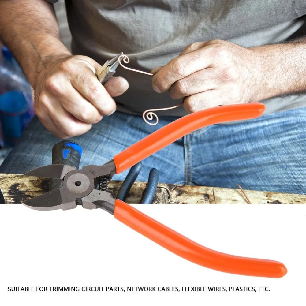 Professional Chrome Vanadium Steel Electronic Side Cutter 5in Mini Size Cable Cutting Pliers Orange Side Cutter Wire Cutting