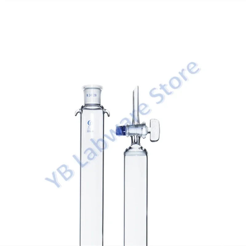 1pcs Lab 24# Glass Sand Core Chromatography Column with Standard Mouth and Glass Piston 16 22 30 40*200 300 400mm