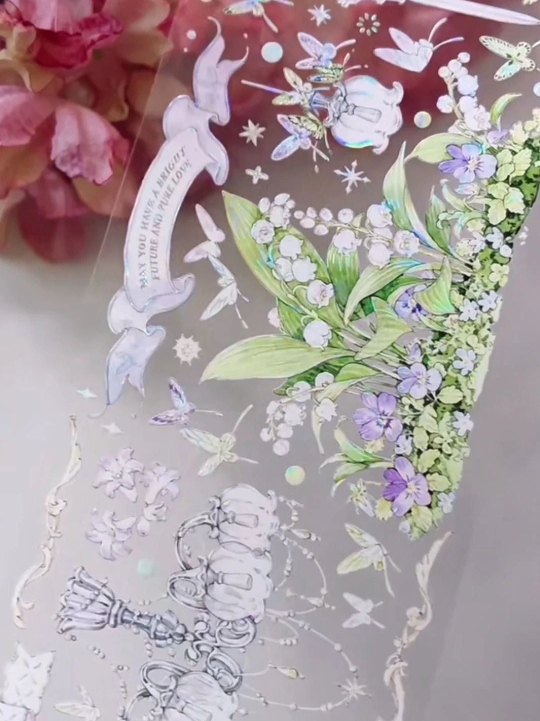 5M Shine Shell Shiny Pet Washi Tape Planner Diario Insignia Diy Flor Verde