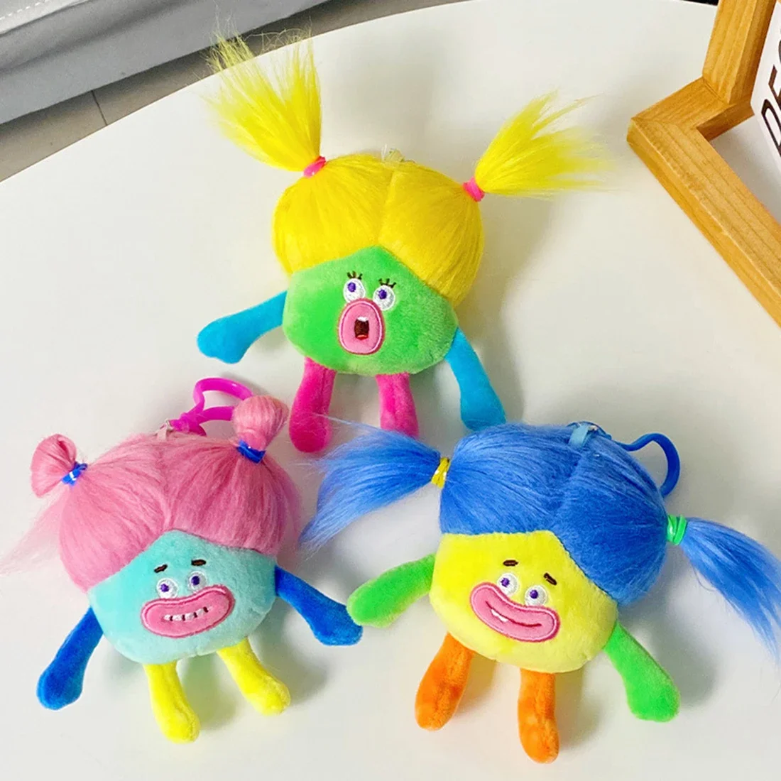 Divertente bambola di capelli colorati peluche bambola di peluche della bambola della spazzatura che abbraccia dormire carino Super morbido ornamento regalo portachiavi giocattoli carini