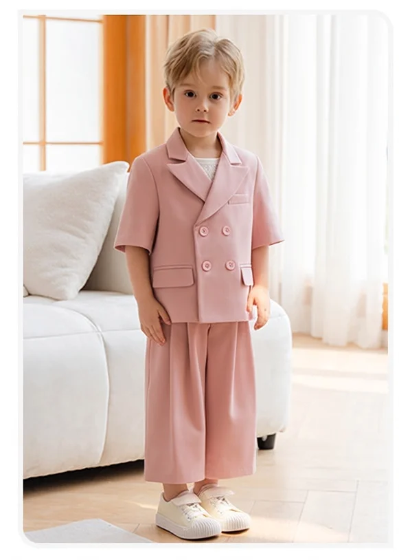 Children's Suit Dress British Style Gentleman Flower Girl Performance Suit Boy Piano Host Recitation Event Suit