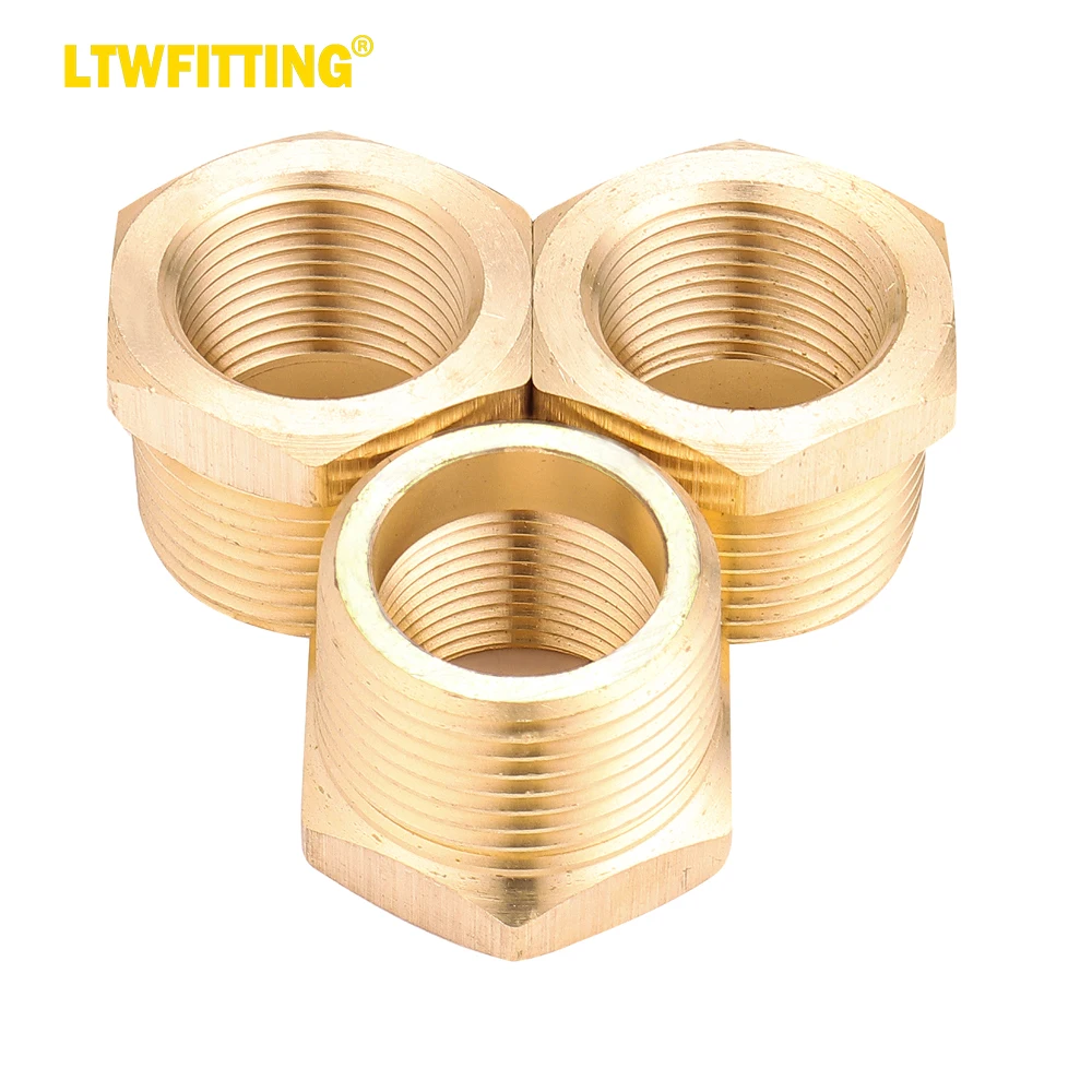 

LTWFITTING Brass Pipe Hex Bushing Reducer Fittings 1 Inch Male x 3/4 Inch Female NPT Fuel(Pack of 3)