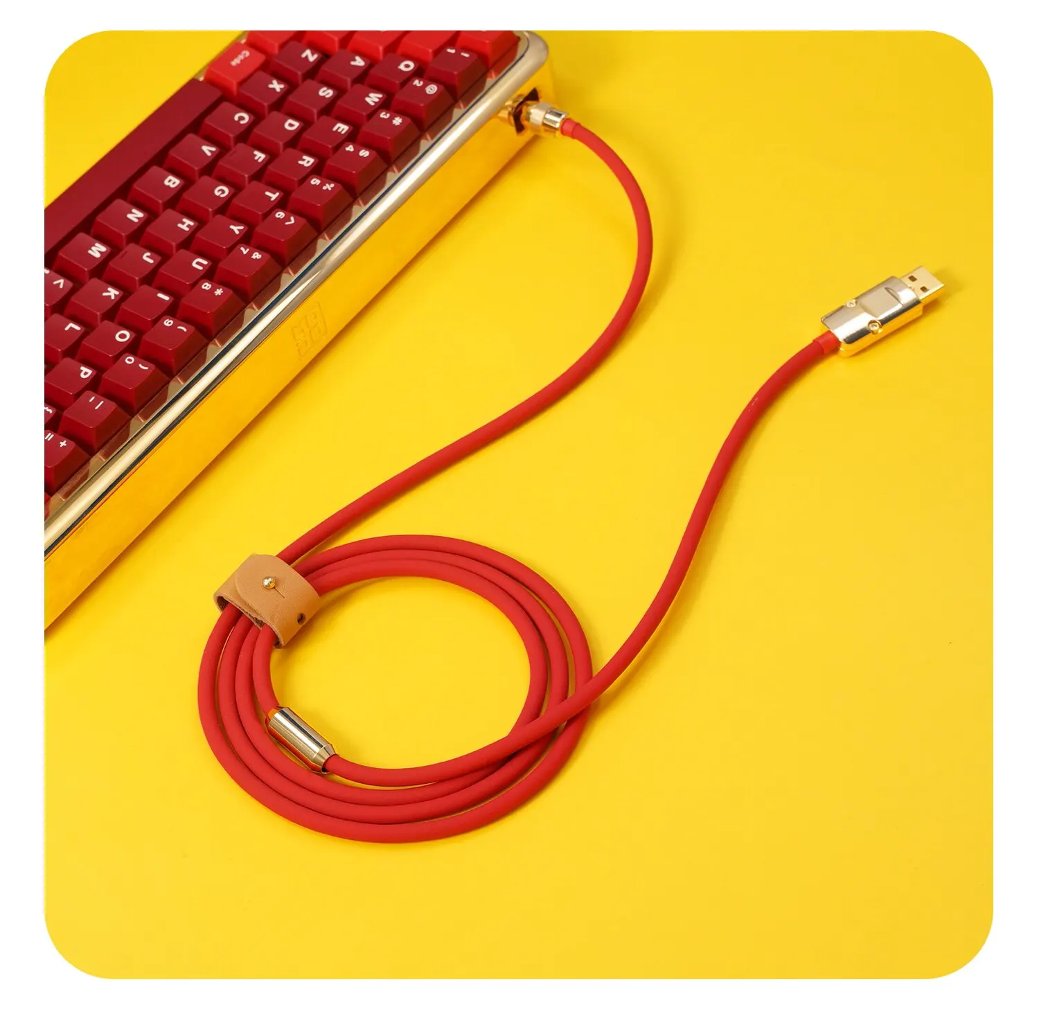 

Handmade custom silicone Metal USB to Type-C Data Cable Professionally Designed For Mechanical Keyboards Gold-plated Interface