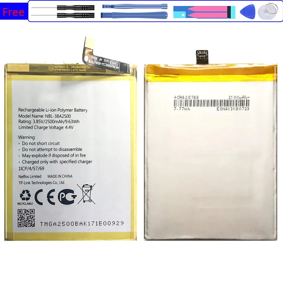 

Сменный аккумулятор NBL-38A2500 емкостью 2500 мАч для TP-link Neffos X1 Lite TP904A TP904C