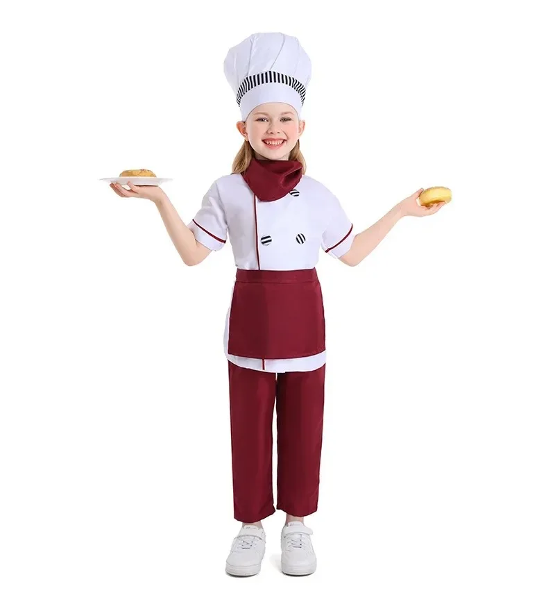 

Children's Western Pastry Chef Role Playing Costume Boy Cake Chef Uniform Set Halloween Carnival Party Stage Performance Costume