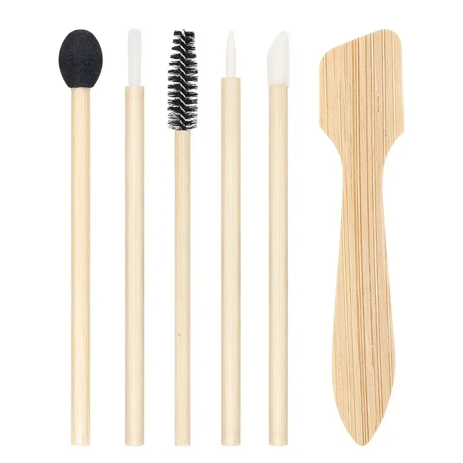 Six-piece Bag Packaging Portable Bamboo Handle Makeup Brushes Set Professional Cosmetics Brush Kits Foundation Eyeshadow Brushes