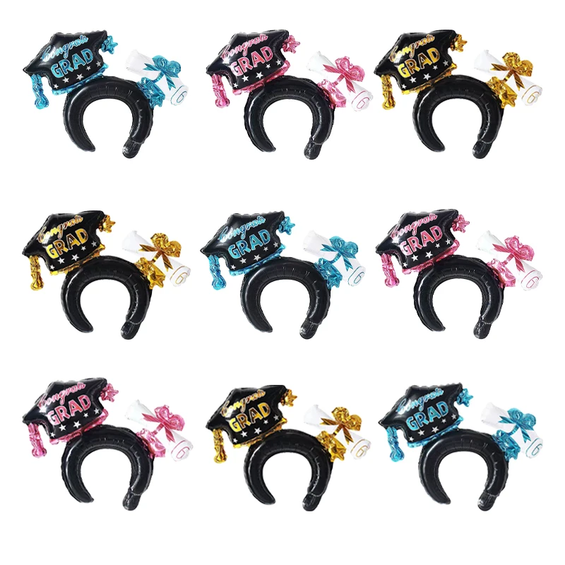 10/30/50 قطعة مجموعة جديدة سوداء قبعة التخرج عقال بالون مجموعة نفخ 2025 موسم التخرج زينة الحفلات