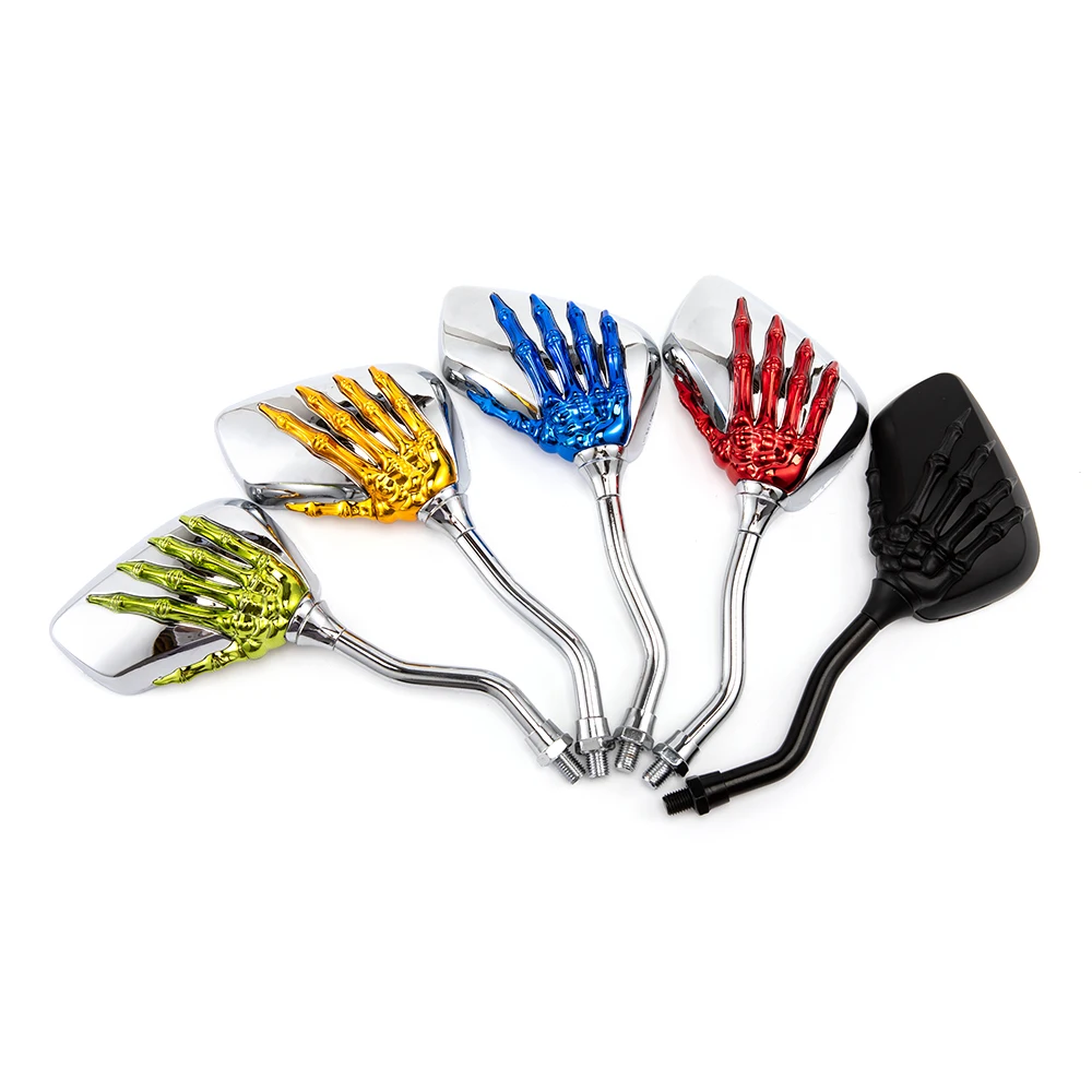 

Universal Motorcycle Rearview Mirror Skeleton Skull Hand Claw With Screw Aluminium Alloy Scooter Refit Motorbike Side Mirrors