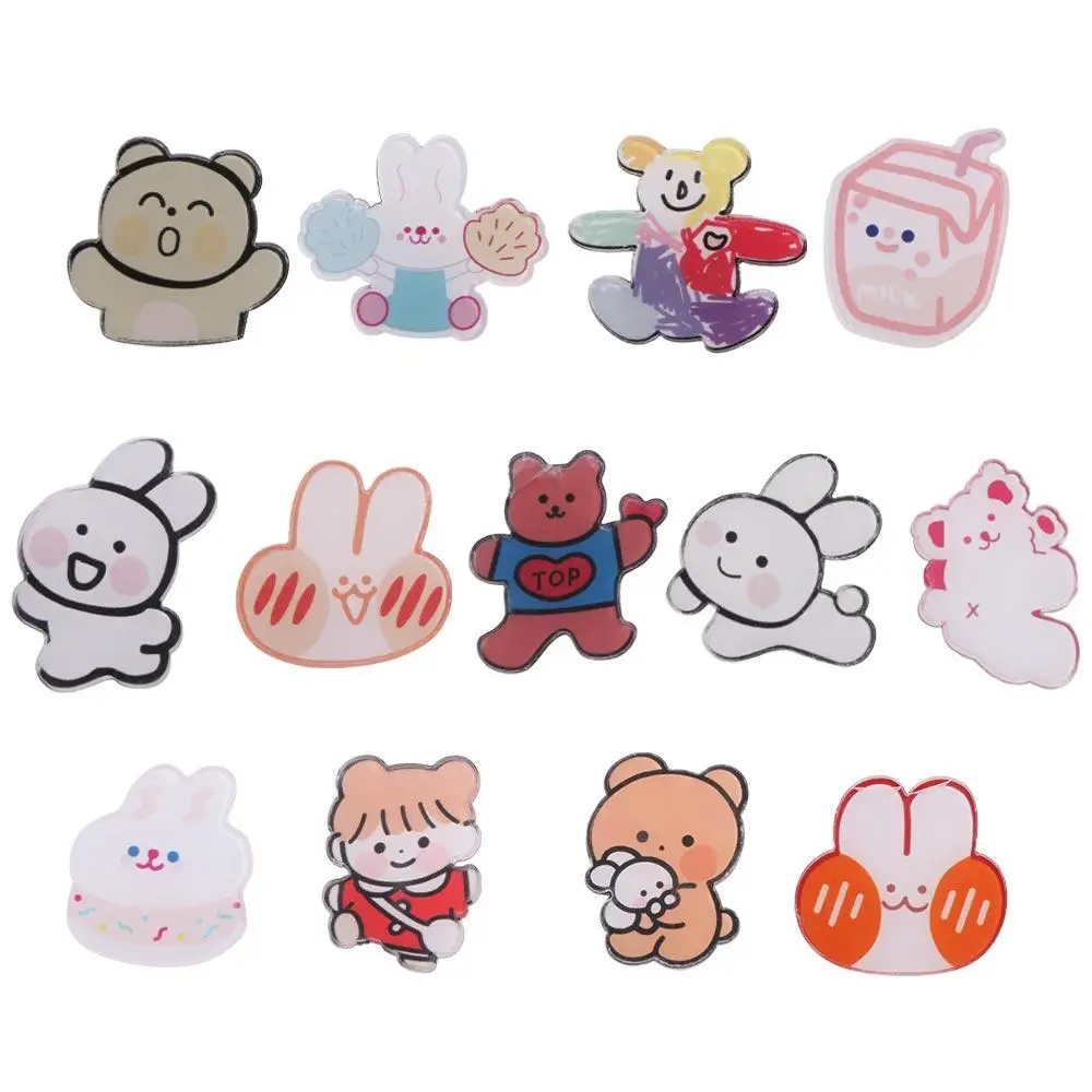 アクリル製犬ピンバッジ、クマ、ウサギ、漫画、ウサギブローチ、クリエイティブな漫画動物、クマ、ウサギ、ラペルピン、ギフト