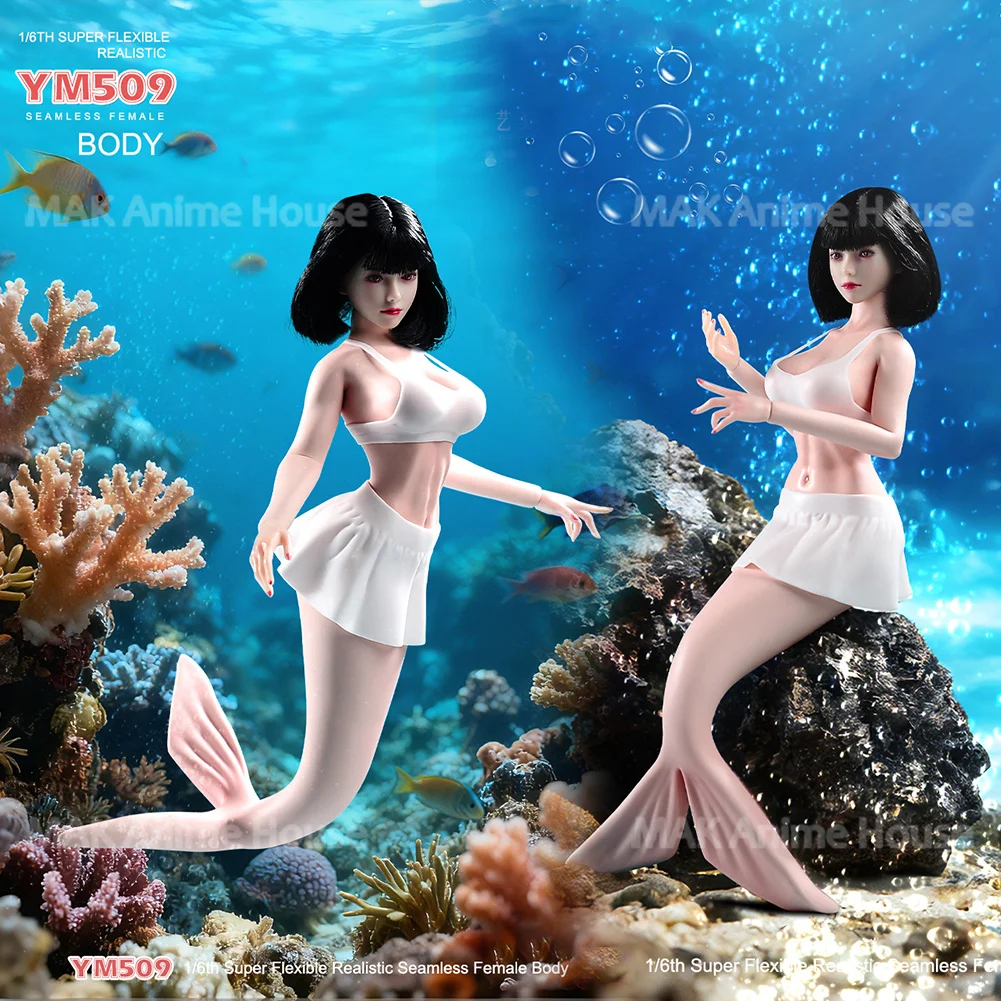 

YM509 1/6 Oversize Breast Toned Abdominal Muscles Mermaid Body 12'' Female Flexible Alien Action Figure Body Dolls Toys