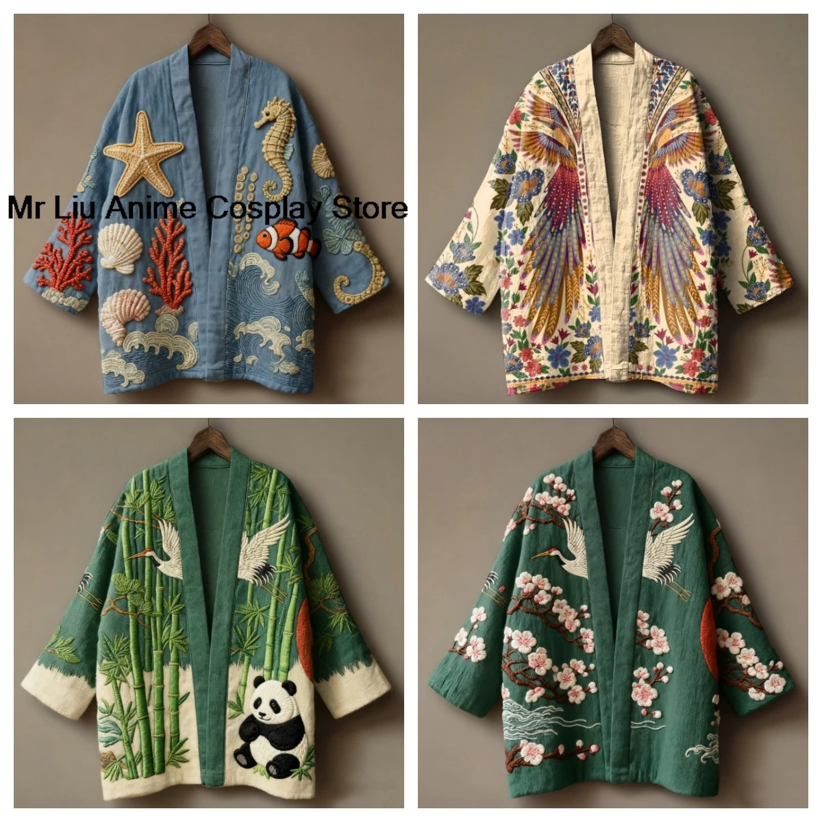 Men Japanese Traditional Haori Women Top Chinese Style Flower Print Kimono Shirt Fashion Beach Harajuku Cardigan Yukata Clothing