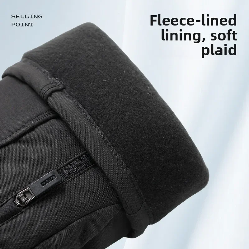 Ski Gloves Men Winter Warm Thermal Fleece Lined Thickened Windproof Waterproof Cycling Riding Outdoor Sports Touch Screen Gloves