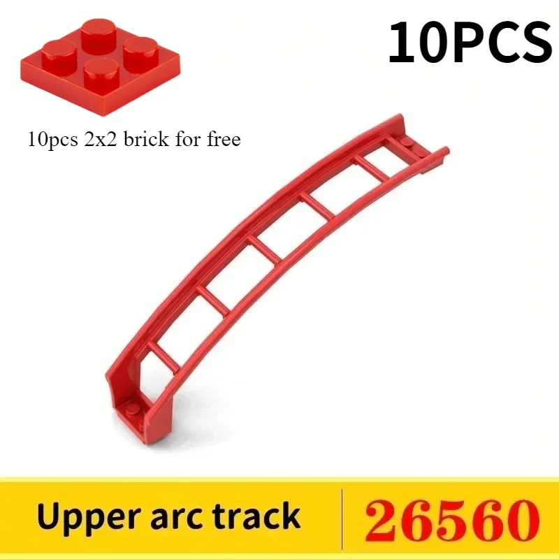 10 STKS Track Achtbaan Spoorweg Stad Trein Technisch Deel Bouwstenen Cadeau voor Kinderen Compatibel Leduo 26022 25059 25061