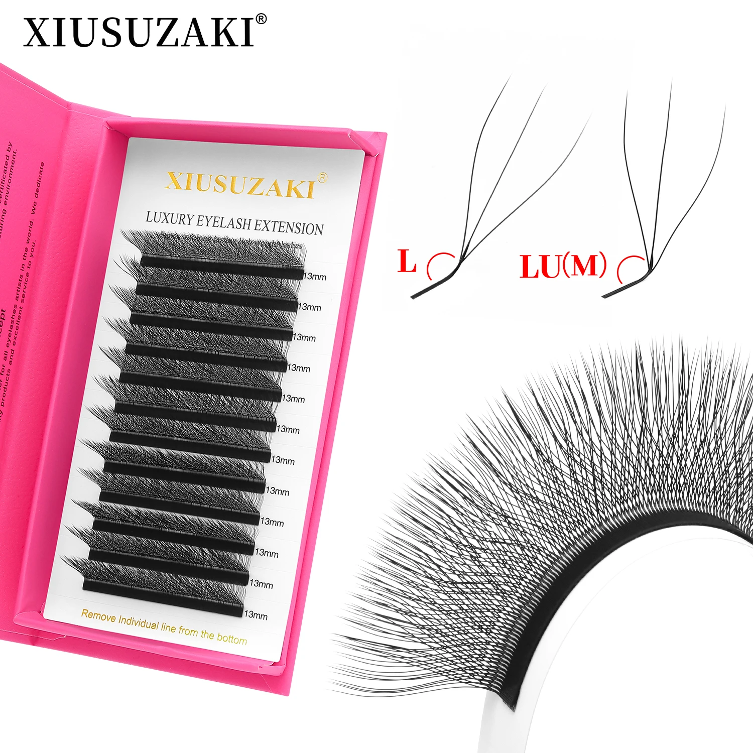 XIUSUZAKI L/LU/M Curl 3D W Lashes Extensions Automatic Flowering  Premade Volume Fans W Lashes Extensions Makeup Tools Suppliers
