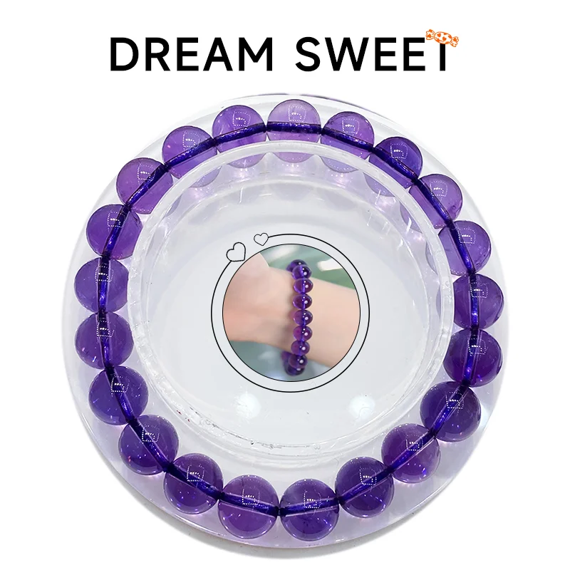 Amethust Bracelet Made of Real Natural Stone Beads Body-Purifying Geniune Amethyst Natural Crystal for Women Couple Bracelet