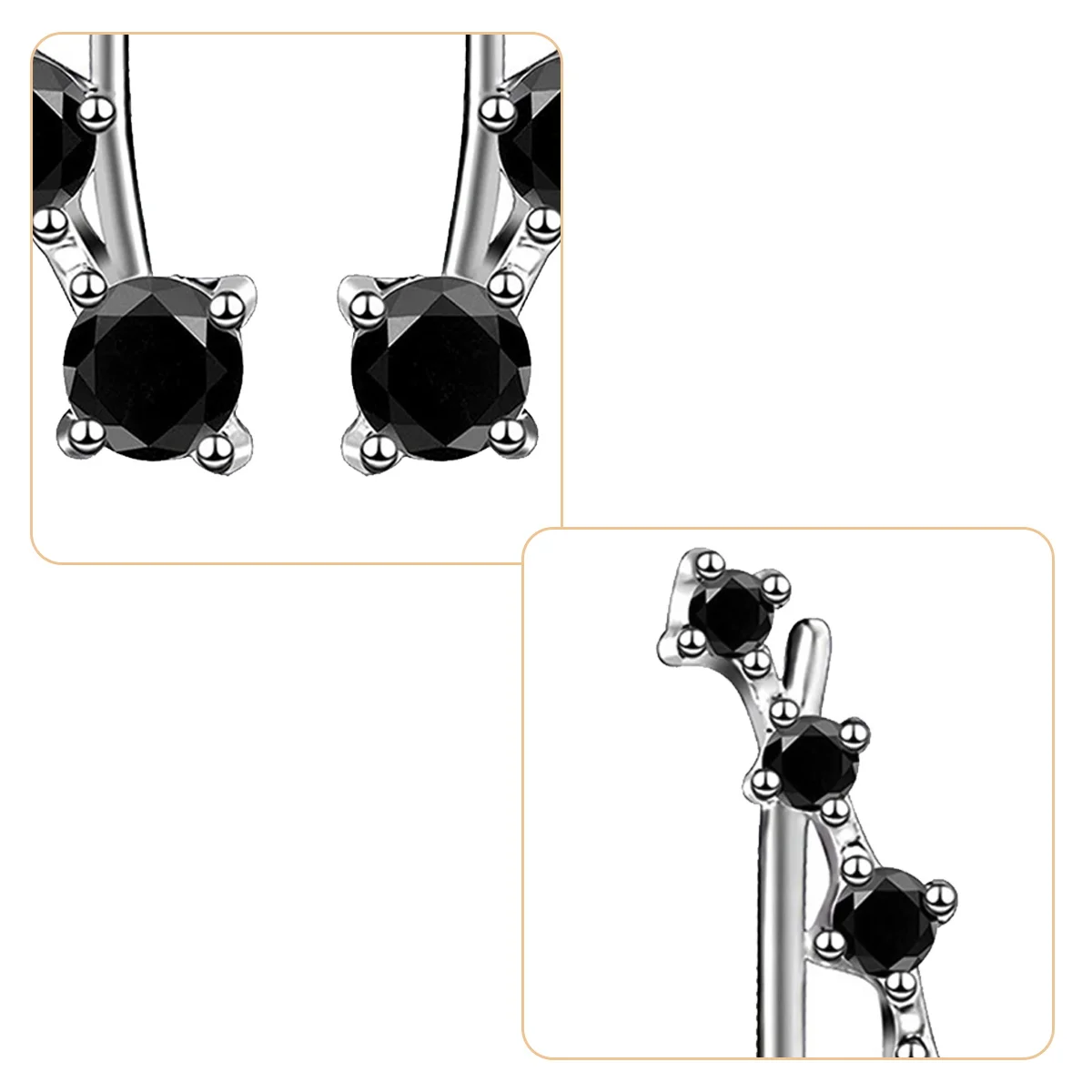 

Zircon Ear Studs Girls Hook Jewelry Women Earrings Clip-on Sparkly Hooks Cuff Gift Miss