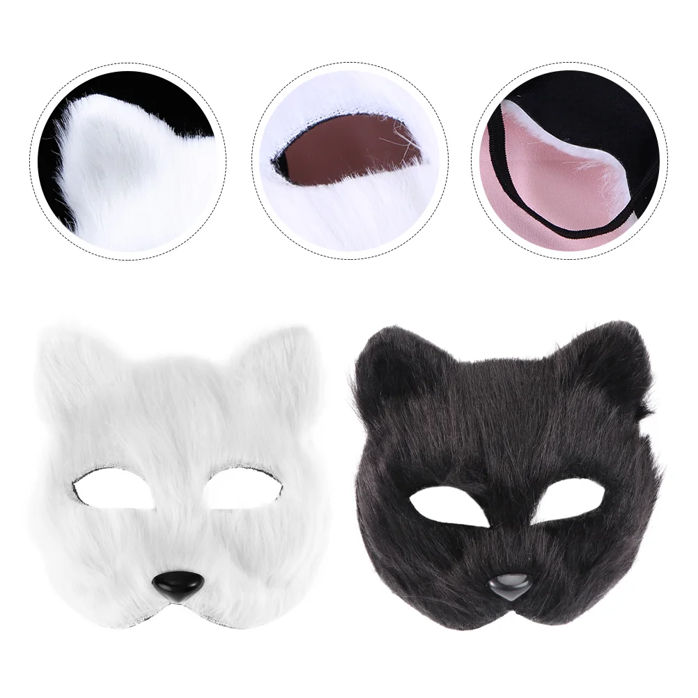 

Mask Masks Animal Fox Cosplay Masquerade Halloween Furry Party Face Half Costume Blank Therian Cat Carnival Hallween Diy Stage