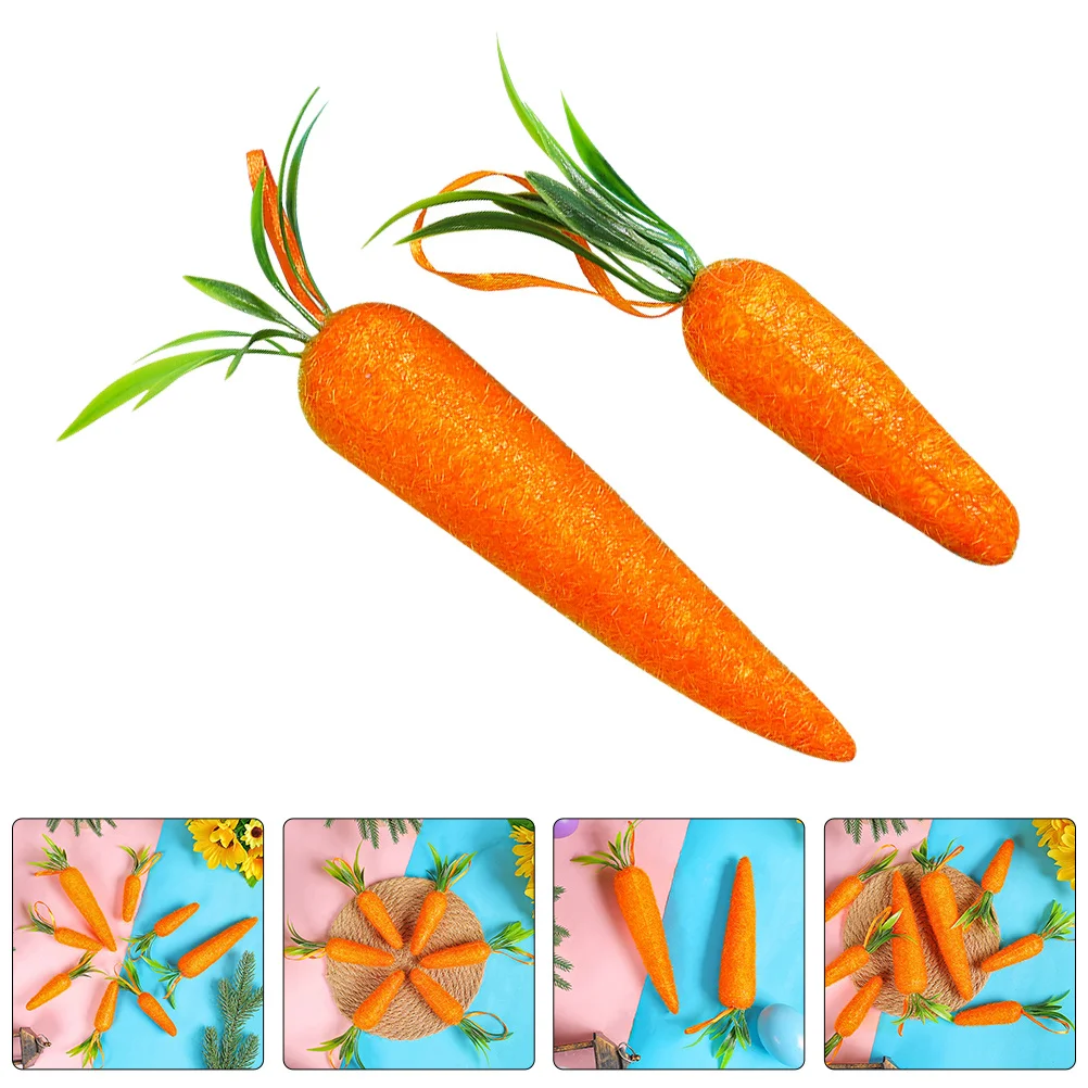 

10pcs Carrot Decoration Hanging Ornaments For Easter Holiday Wall Door Window Decor Home Party Supplies Foam Easter Tree