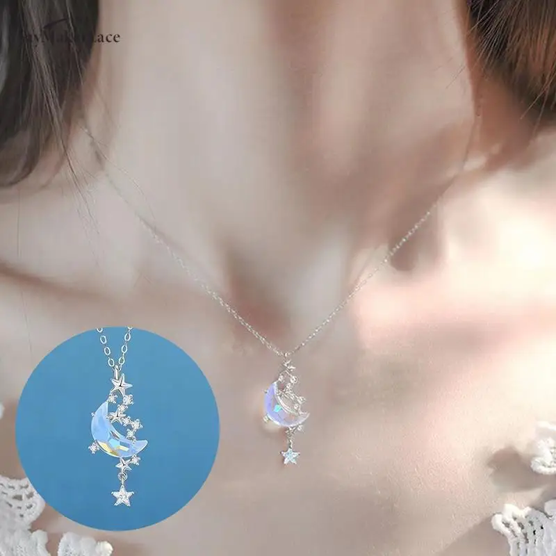 

Модное ожерелье Fashion Star Moon с подвеской в виде луны из титановой стали, романтическое украшение для женщин, для свадьбы и вечеринок