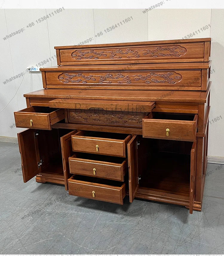 LSJinhua Pear Solid Wood Buddhist Table Serving Incense Case Buddhist Cave Cabinet Serving Incense Table Shrine