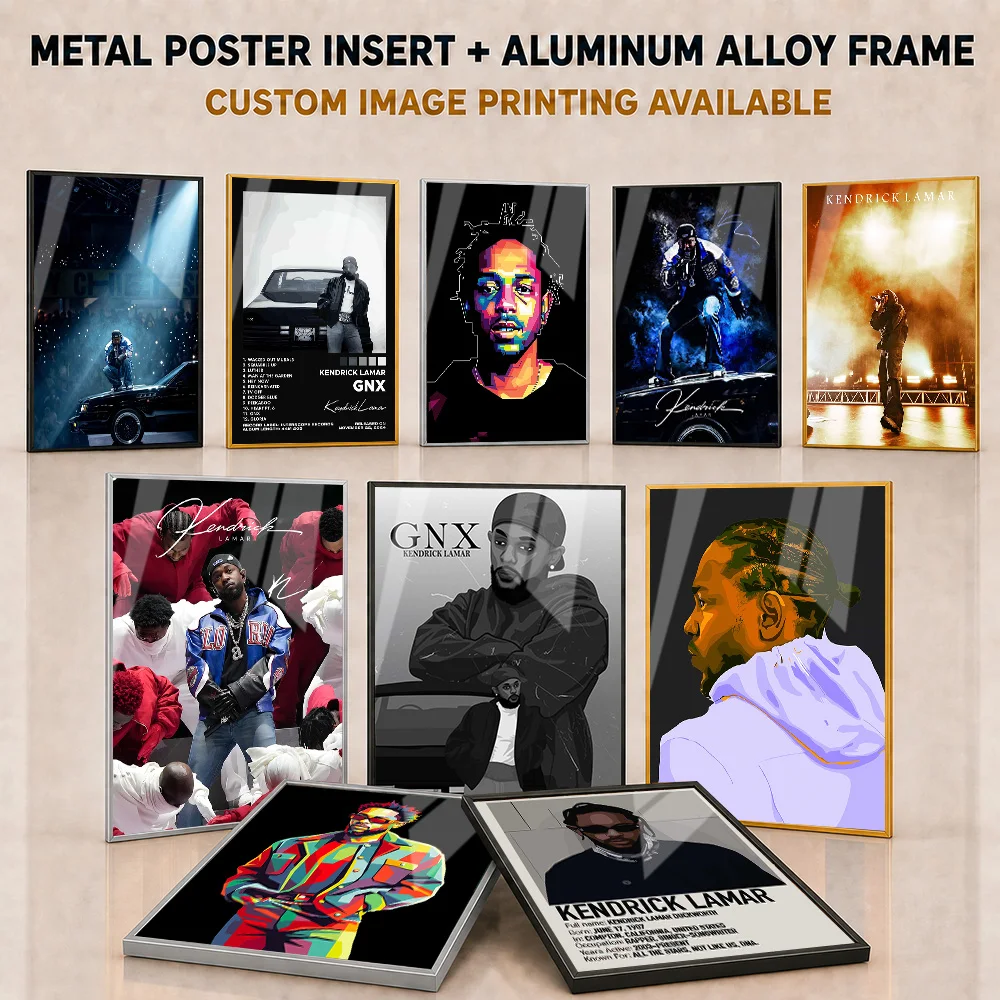 Kendrick Lamar Metal Posters With Aluminum Alloy Frame Personalized Photo Music Inspired Wall Art For Record Room And Bedroom