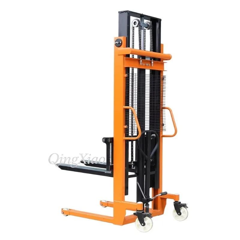New Style Double Door Hydraulic Stacking Truck 2T Manual Lift Cart For Indoor Cargo Lifting And Stacking Transportation