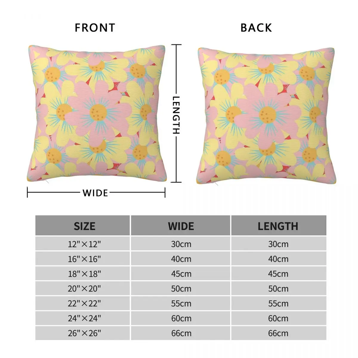 Colorful Spring Summer Daisy Square Pillowcase Polyester Linen Velvet Pattern Decorative Throw Pillow Case Bed Cushion Cover 18