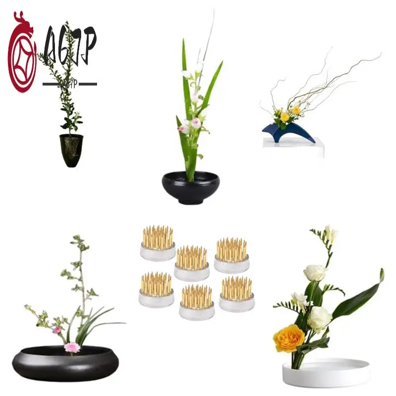 

A67P-Цветочные лягушки для держателя композиций Цветочная лягушка Латунная булавка-лягушка для обучения в классе, дома, офиса (0,9 дюйма, 12 шт.)