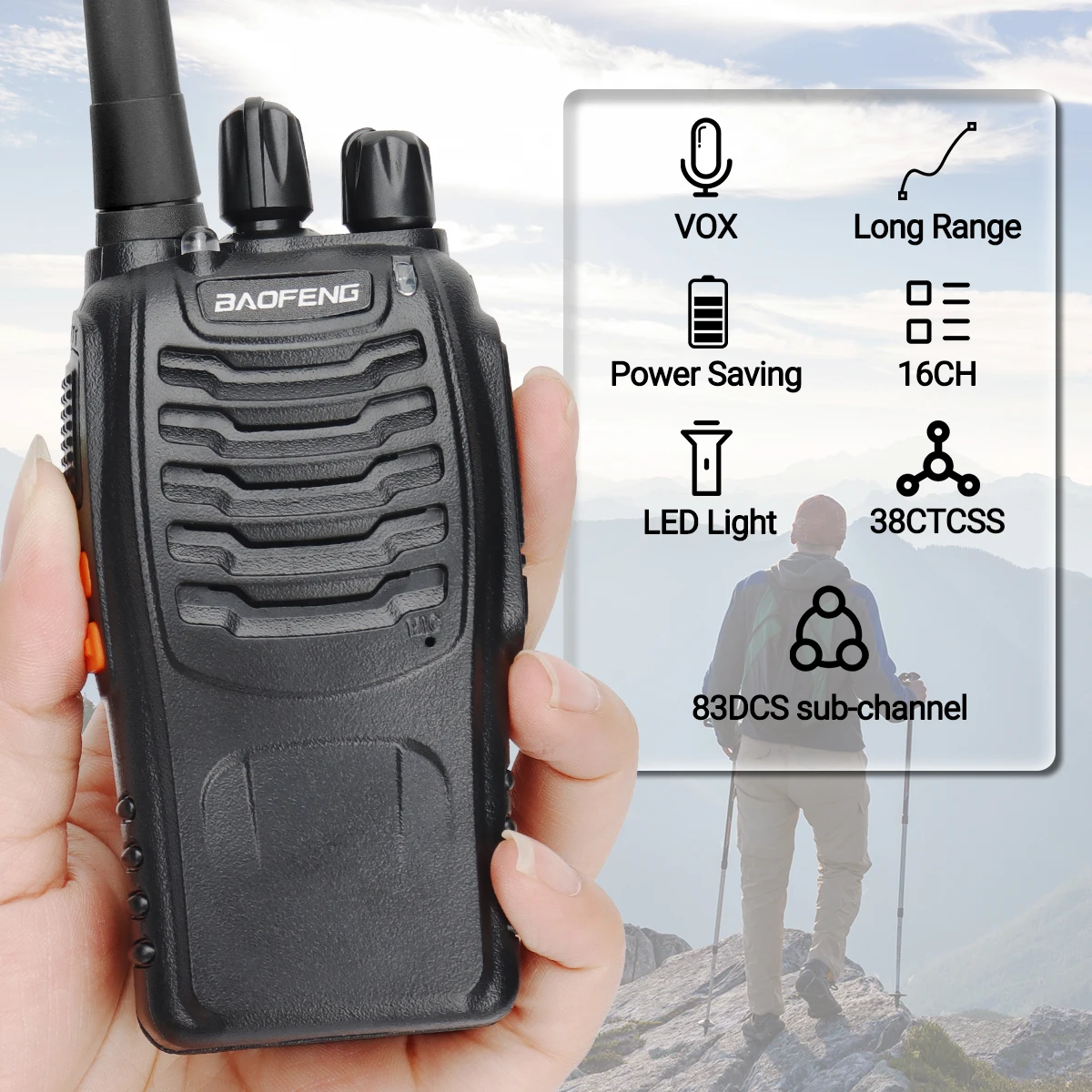 4/6PCS Baofeng BF-88E PMR446 Walkie Talkie Wireless Copy Frequency Long Range UHF 400-470MHz Ham Radio For Hunting Travelling