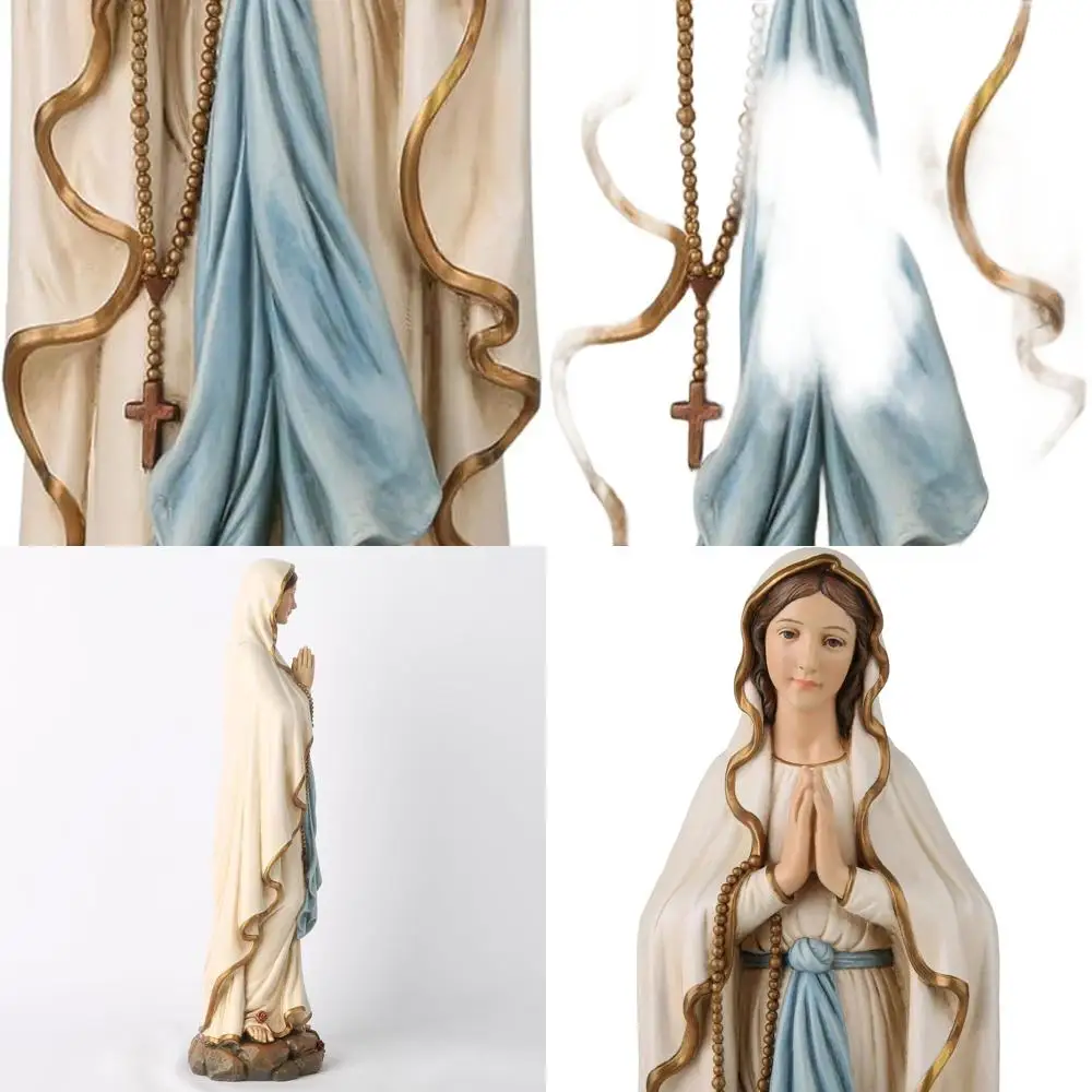 

14,5 Статуя Ручной Работы Ренессанса Богоматери Лурды, Католическая Благословенная Дева Мария для Алтаря, Религиозный Домашний Декор, Идеальный G