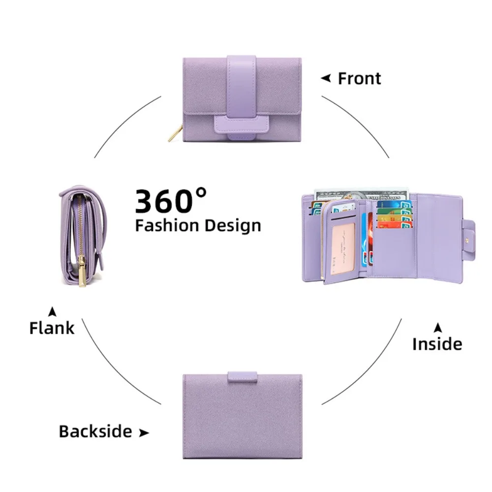 New PU Leather Purse Multi-card Slots Foldable Wallet Large Capacity Portable Card Bag