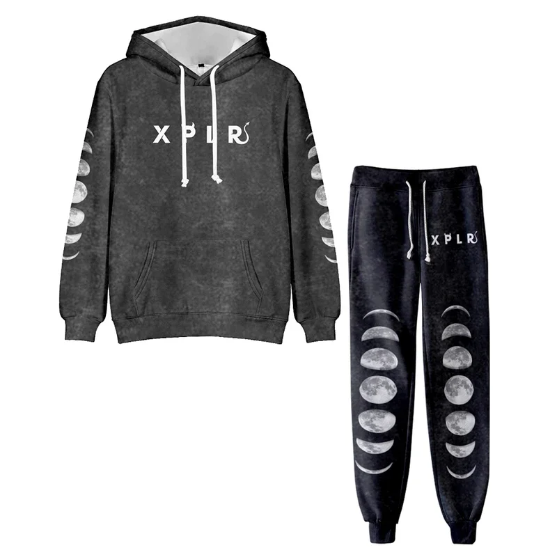 XPLR Hell Week 22 Cloud Men's Sportswear Sets Sam and Colby Casual Tracksuit Two Piece Set Top and Pants Sporting Suits