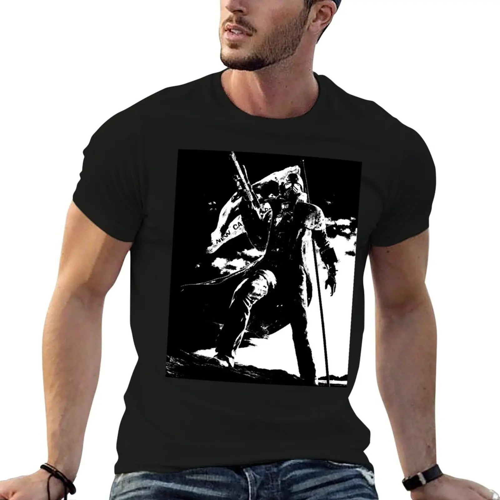 NCR Ranger flag high quality black and white T-Shirt Gym Exercise Short Sleeve T-Shirt