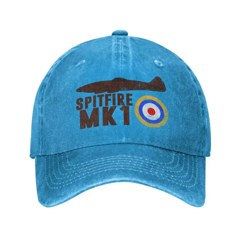 Unisex bawełna Vintage Spitfire UK Mk.1 RAF brytyjski wwi czapka z daszkiem dla dorosłych Supermarine Fighter regulowana osłona przeciwsłoneczna