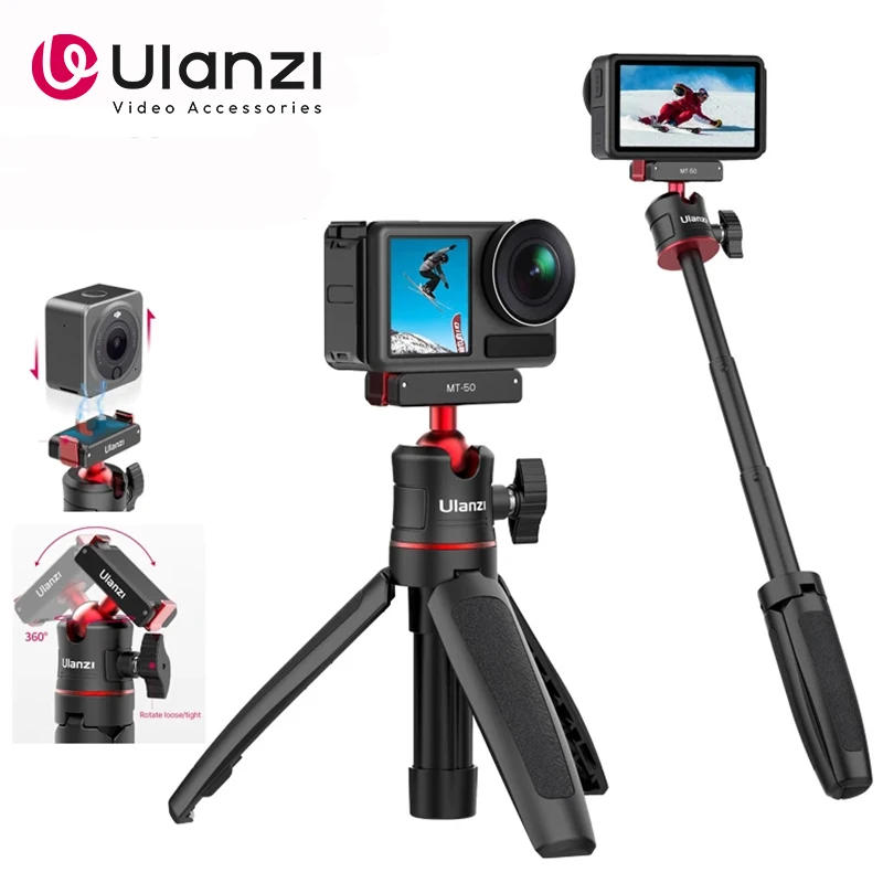 Ulanzi MT-50 Mini Magnetic Tripod for DJI Osmo Action 4 3 Adjustable Tripod Stand Quick Release Ballhead Action Camera Accessory