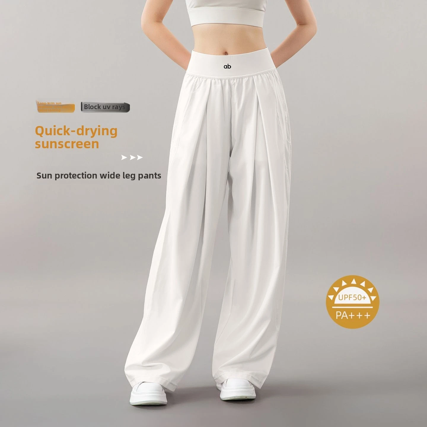 Women High Waist Wide Leg Yoga Pants Loose Straight Lightweight Breathable Spring Autumn Outdoor Running Casual Cargo Trousers