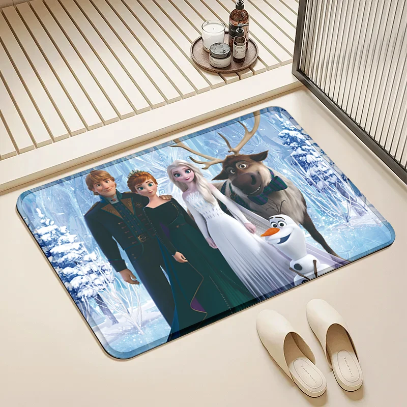

Disney Frozen Characters Door Mat Non-Slip Soft Floor Rug for Home Kids Room Bathroom Decor