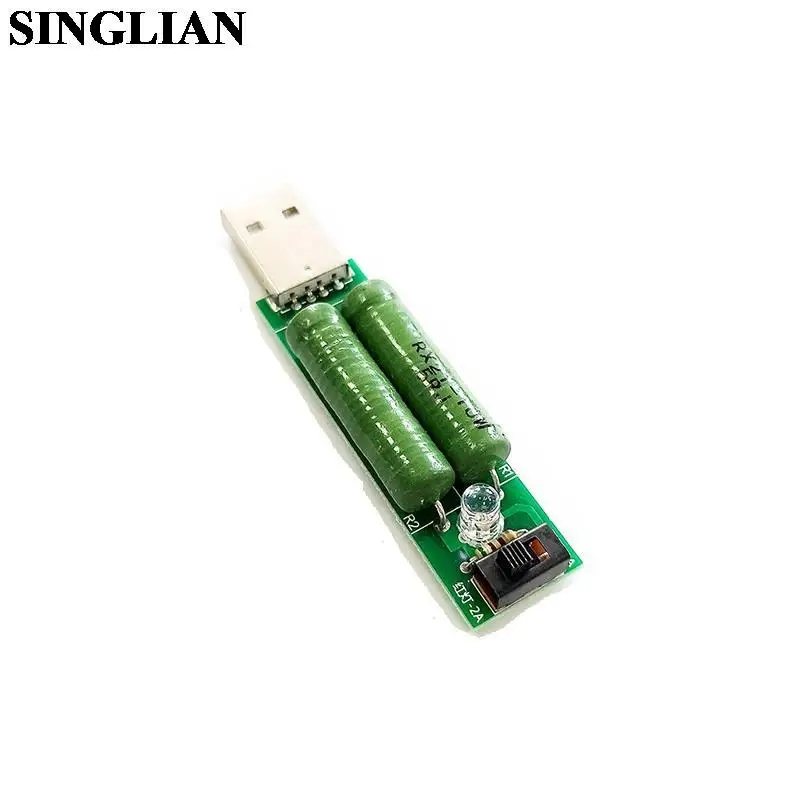 USB Charging 2A/1A Discharging Aging Resistance Current Detection Load Tester Module With Change-over Switch Indicator Light