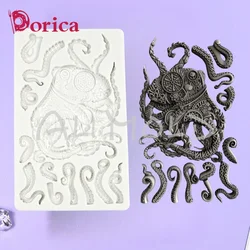 Octopus Relief Silikon form Kuchen Dekorieren liefert Werkzeuge Schokolade Fondant Form DIY Harz Ton Herstellung Modell Gebäck Back geschirr