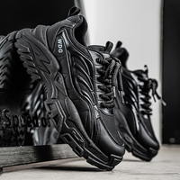 Raised running shoes with thick soles for men, non-slip and durable sports and casual shoes, new spring 2025 style.