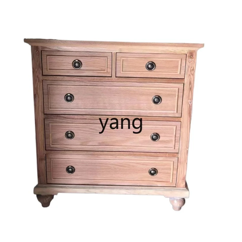 Yjq-cama doble de madera maciza para dormitorio principal, cama de matrimonio de roble Retro Simple de alta gama, hogar pequeño