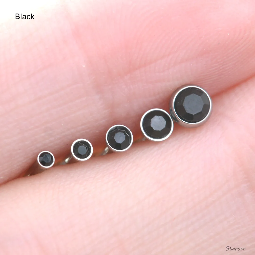 5Pcs Rainbow Blue Crystal Nose Ring Stud Set