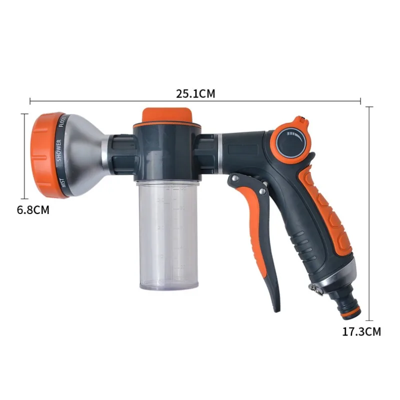 New Foam Water Gun Hose Nozzle Car Wash Cleaning Tools Garden Lawn Watering Irrigation Sprinkler Spray Gun Garden Supplies