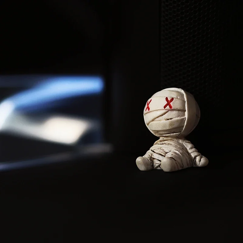 Cute Anime Mummy Car Interior Decoration Mini Mummy Action Figure Auto Center Console Dashboard Ornament Car Product Accessories