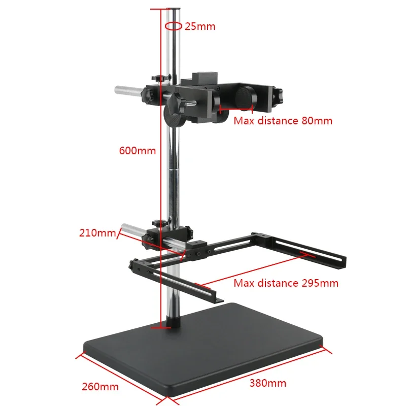 CCD COMS Digital Video Camera Machine Vision Adjustment Test Microscope Stand Aluminum alloy base Camera clamp 48LED Ring Light