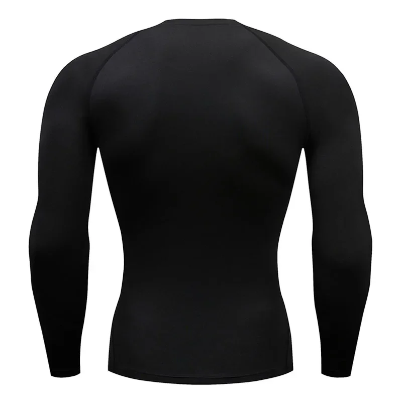 Compression Shirt Men\'s T-Shirt Long Sleeve Black Top Fitness Sunscreen Second Skin Quick Dry Breathable Casual long T-Shirt 4XL