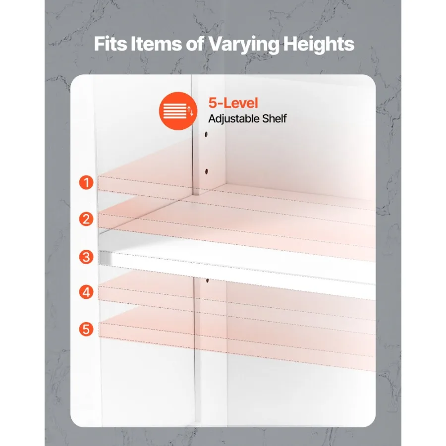 Wooden Bathroom Floor Cabinet Storage 2 Drawers and Adjustable Shelf White