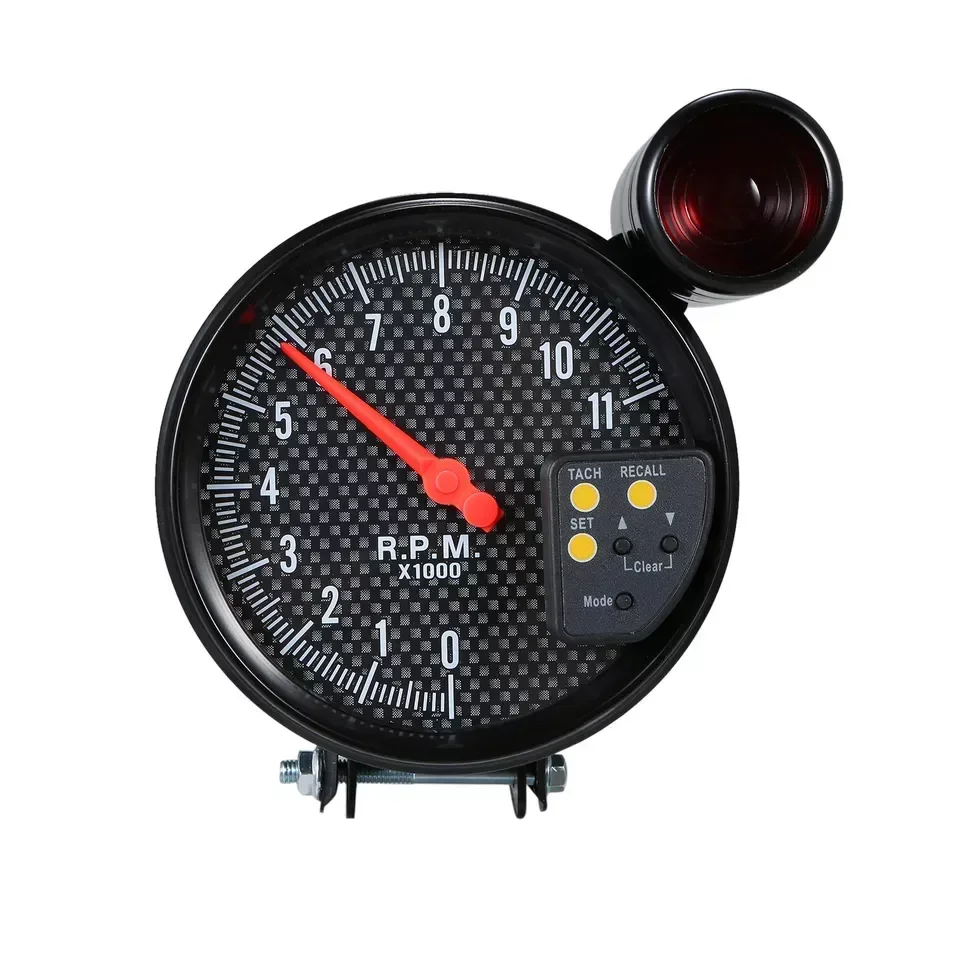 5 Inch Tachometer 11000 RPM Racing Car Gauge with LED Display for 1-8 Cylinder Engine 12V Vehicles High-Performance Tacho Meter