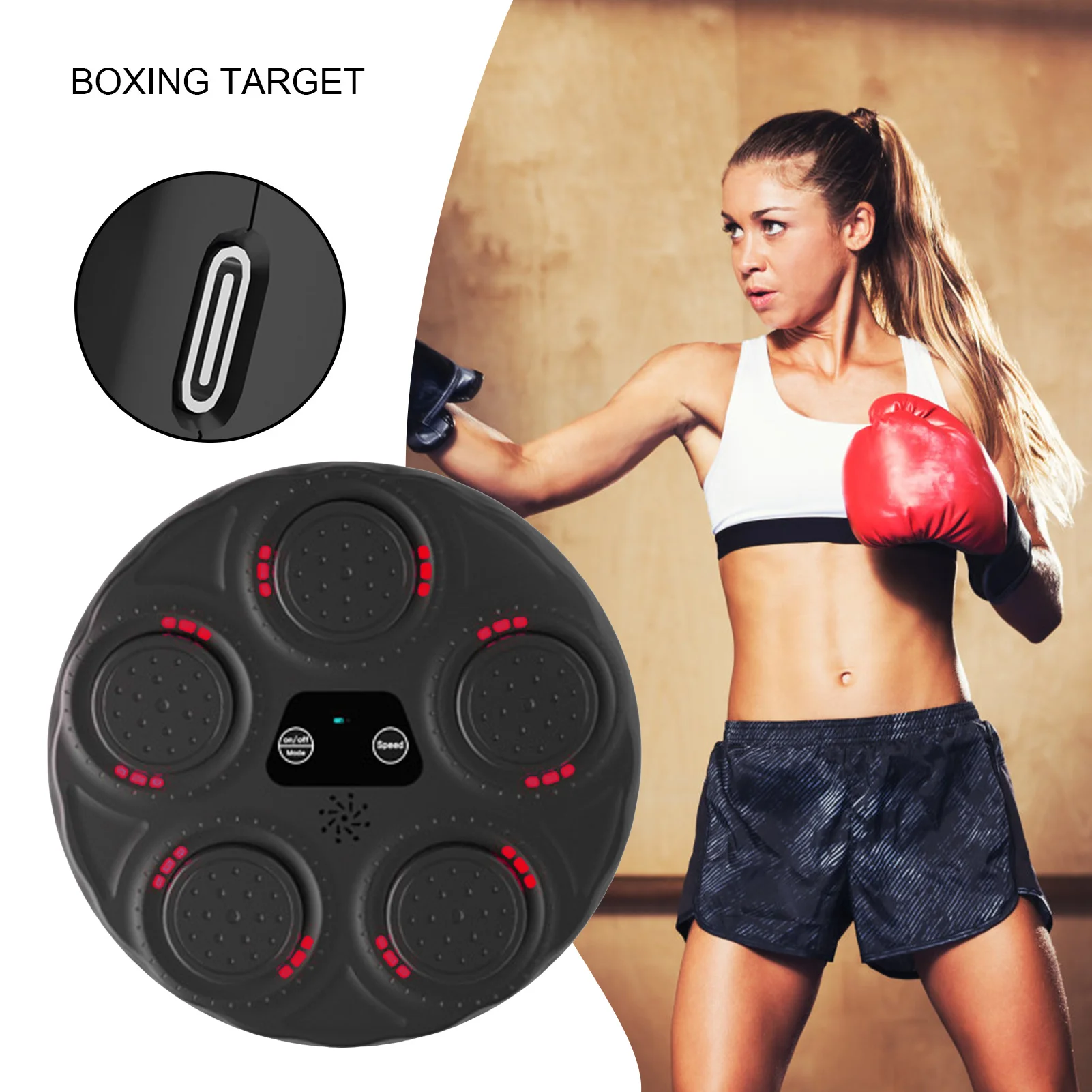 Wall Mounted Musical Boxing Machine Release Pressure Boxing Device with Light Kicking Sparring Training Gear